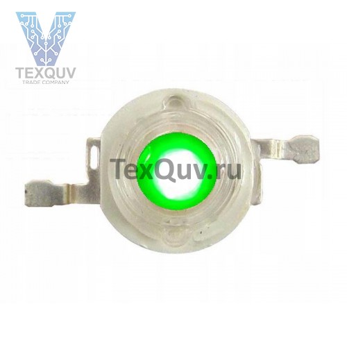 Светодиод без платы 1W 3,4V 70-90LM 520-525nm G (Зеленый)