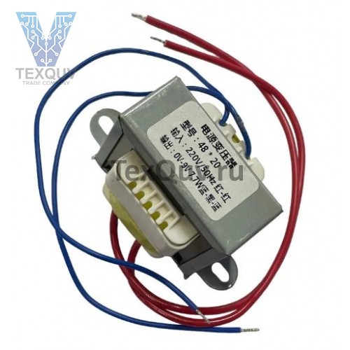 Трансформатор питания, сердечник El 48-20, 50Гц, понижение с 220В до 9В, 0.8А-7.7Вт