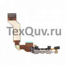 Шлейф с разъемом зарядки для Apple iPhone 4S Черный