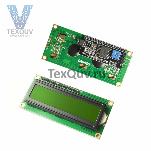 LCD1602 Символьный дисплей 16х2 Зелёный с I2C/IIC конвертером