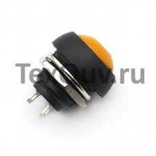 Кнопка PBS-33B 2PIN 1A-250V 12мм OFF-(ON) оранжевая без фиксации