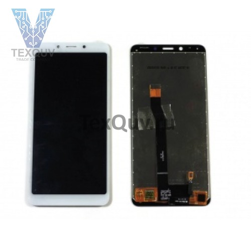 Дисплей с тачскрином для Xiaomi Mi 6 cо сканером отпечатка Home оригинал Белый