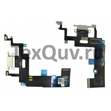 Шлейф с разъемом зарядки для Apple iPhone XR Белый