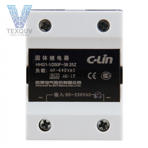 HHG1-1/032F-38-25A, Реле 3-32VDC, 25A/440VAC однофазное