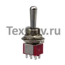 Мини тумблер с большой длинной ручкой 12мм 3A-250V 6PIN (ON-ON)
