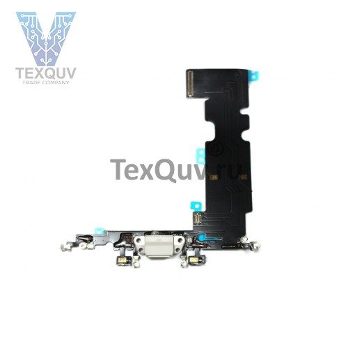 Шлейф с разъемом зарядки для Apple iPhone 8 Plus Белый оригинал