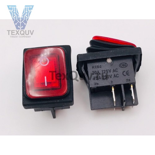 Переключатель KCD4-130/4PN FS красный