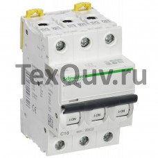 Автоматические выключатели Schneider Electric 3-полюсной C16А iC60N 6кА