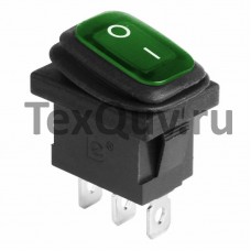 Выключатель KCD1-201-4W 250V 6А (ON-OFF) зеленый