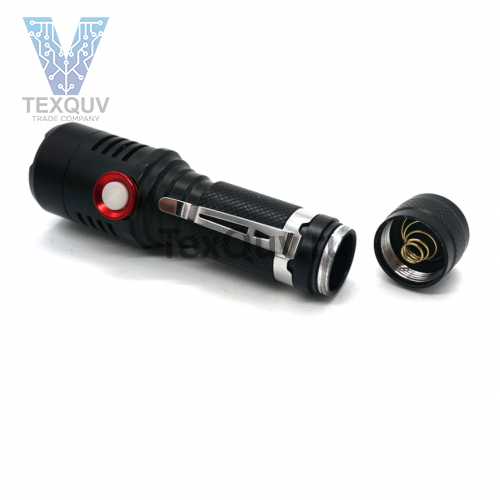 Купить Светодиодный мощный фонарик с USB входом, перезаряжаемая 18650 Батарея в Москве с доставкой по РФ.