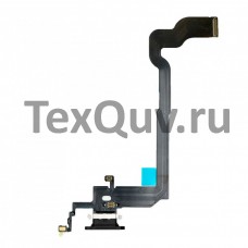 Шлейф с разъемом зарядки для Apple iPhone X Черный оригинал