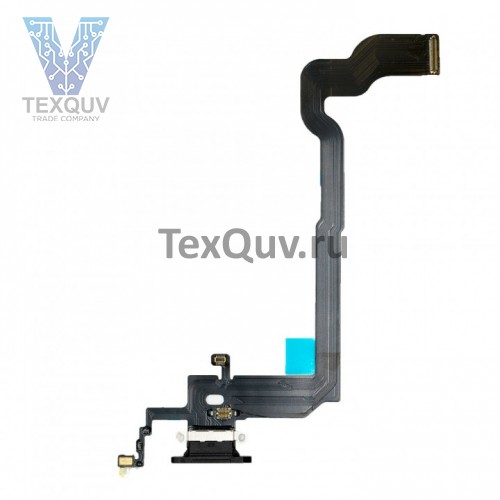 Шлейф с разъемом зарядки для Apple iPhone X Черный оригинал