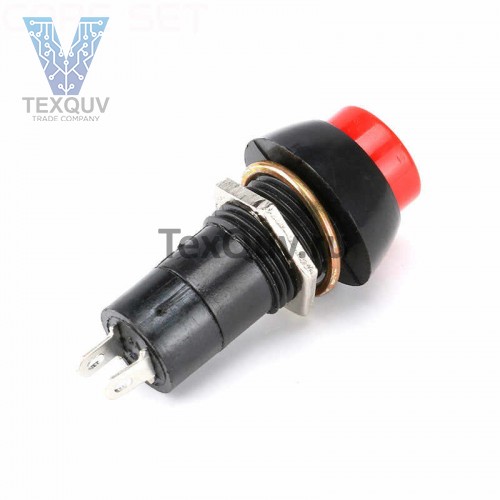 Кнопка PBS-11B 2PIN 1A-250V OFF-(ON) красная без фиксации