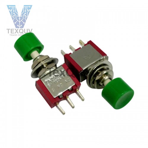 Кнопочный переключатель PS-102 3A-250V 3PIN 6мм красный, желтая голова без фиксации