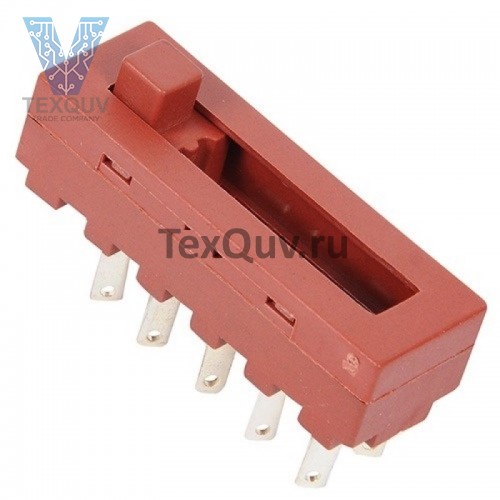 Переключатель для вытяжки ползунковый 10А-250V 10PIN 14х30мм