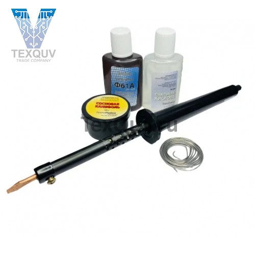 Набор для пайки (паяльник 25Вт, припой, флюс, канифоль, кислота)