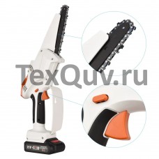 Пила цепная аккумуляторная в кейсе, 2 аккумулятора, зарядное, мини электропила