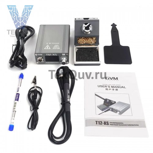 Паяльная станция GVM T12-XS (75 Вт/80-480C) со светодиодным цифровым дисплеем и автоматическим переходом в спящий режим
