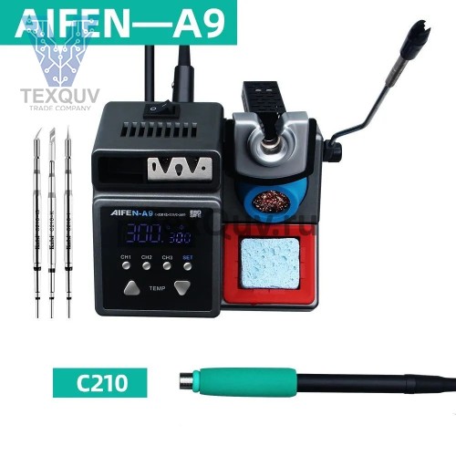Паяльная станция AIFEN-A9 (SUGON-A9) 120 Вт для жал формата C245, C210, C115, с тремя жалами в комплекте С210