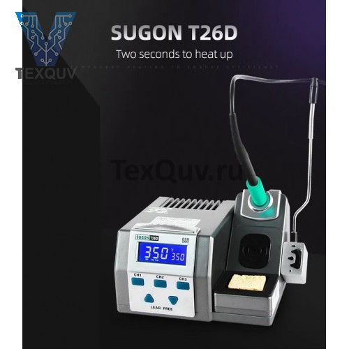 Паяльная станция SUGON T26D, 80Вт, паяльная ручка С210, жала JBC C210020Н и 6шт жала С210 в комлпекте