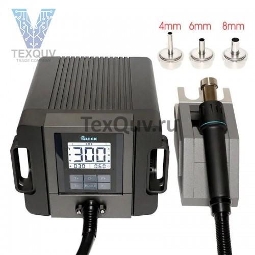 Термовоздушная паяльная станция Quick TR1300A, 1300Вт, с насадками 4/6/8 мм