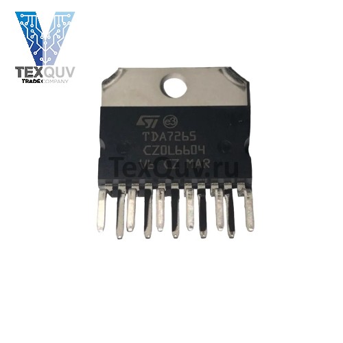 TDA7265, стереоусилитель класса АВ с функциями "Mute" и "St-By, 2 х 25Вт, 20В, 8 Ом, корпус Multiwatt-11