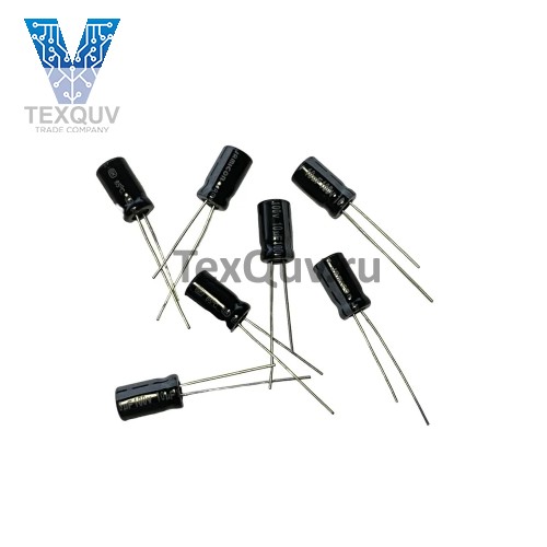 Конденсатор электролитический 10мкФ-100В/10uF-100V, 6.3/12мм