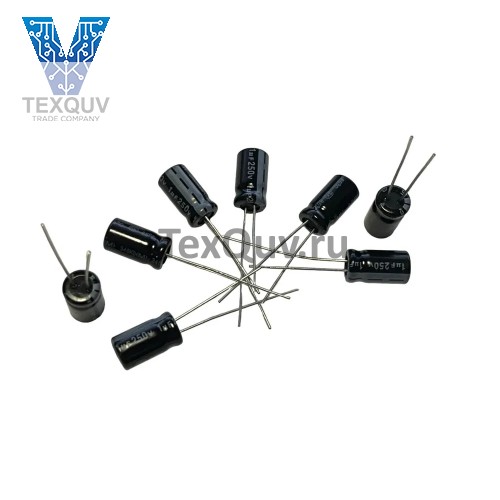 Конденсатор электролитический 1мкФ-250В/1uF-250V, 6/12мм