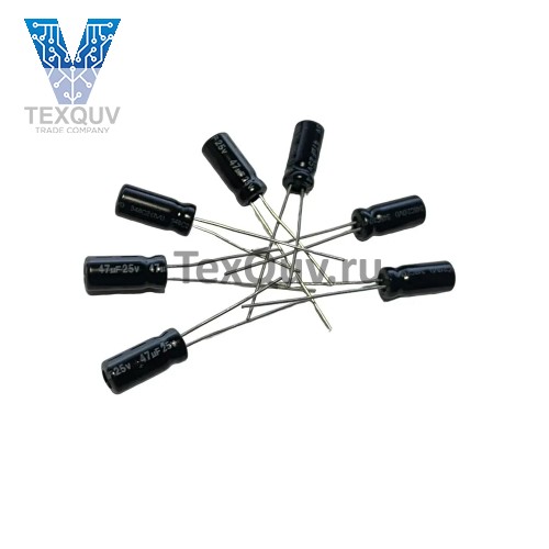 Конденсатор электролитический 47мкФ-25В/47uF-25V, 5/11мм