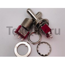 Мини тумблер с большой длинной ручкой 12мм 2A-250V 3PIN (ON-ON)