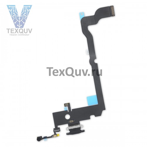 Шлейф с разъемом зарядки для Apple iPhone XS Max Черный оригинал