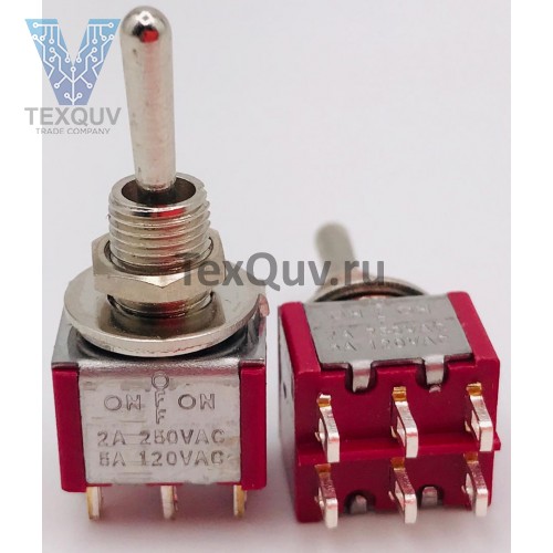 Тумблер MTS-203 2A-250V 6PIN (ON-(OFF)-ON)