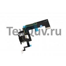 Шлейф с разъемом зарядки для Apple iPhone XR Черный оригинал