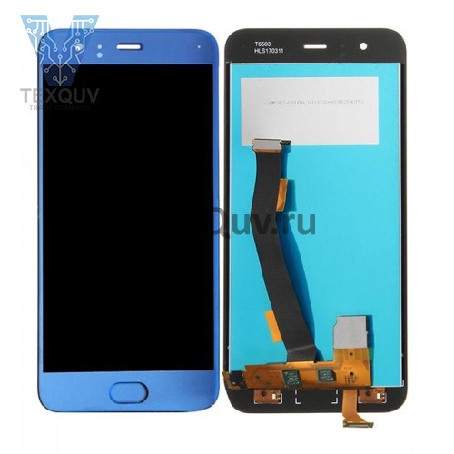 Дисплей с тачскрином для Xiaomi Mi 6 cо сканером отпечатка Home оригинал Синий