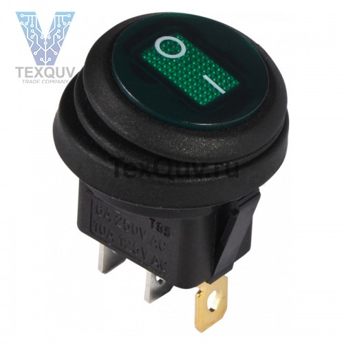 Переключатель KCD1-202FS G/3PN (ON-OFF)