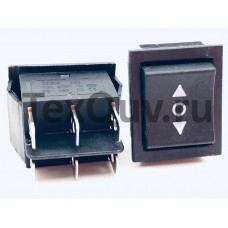 Переключатель клавишный черный KCD4 6PIN 16A-250V 21,5х27мм (ON-OFF-ON)