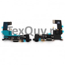 Шлейф с разъемом зарядки для Apple iPhone 5S Черный