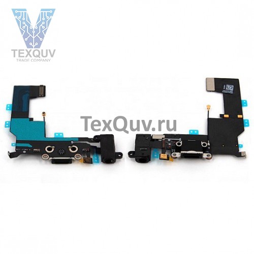 Шлейф с разъемом зарядки для Apple iPhone 5S Черный