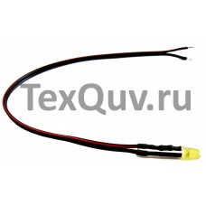 Светодиод желтый-5мм с проводом