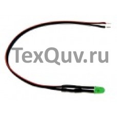 Светодиод зеленый-5мм с проводом