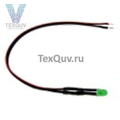 Светодиод зеленый-5мм с проводом