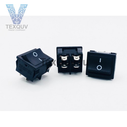 Переключатель клавишный черный 6А-250V 4PIN (ON-OFF) 18,5х21,5мм