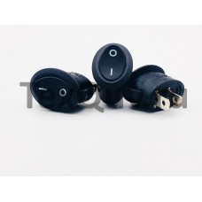 Переключатель клавишный овальный черный 6А-250V 2PIN (ON-OFF) 13х22мм