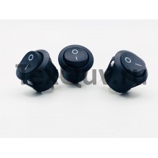 Переключатель клавишный круглый 6А-250V 2PIN черный (ON-OFF) 20мм