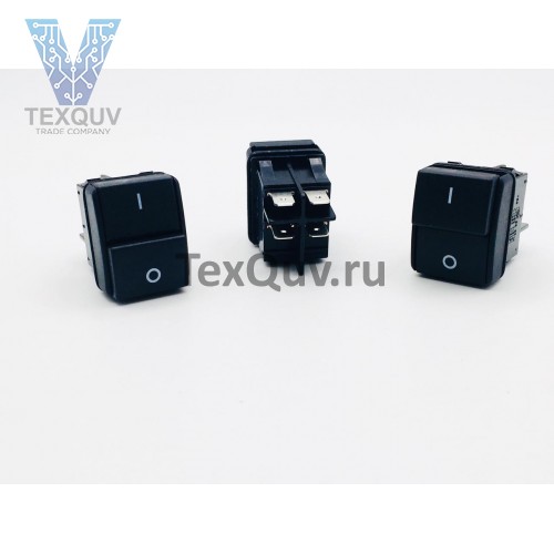 Переключатель рокерный двухпозиционный 16А-250V 4PIN 22х28мм (ON-OFF)