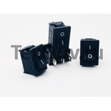 Переключатель клавишный черный 10А-250V 3PIN (ON-OFF) 13х19мм