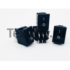 Переключатель клавишный черный 6А-250V 6PIN (ON-OFF) 12,5х18мм