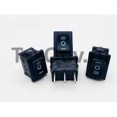 Переключатель клавишный черный 6А-250V 3PIN (ON-OFF-ON) 20x13мм