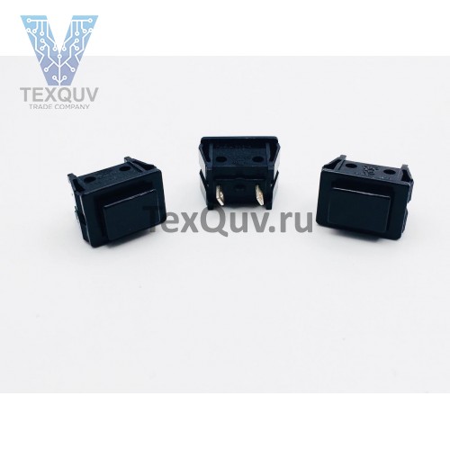 Переключатель кнопочный черный без фиксации 10А-250V 2PIN 13х18мм