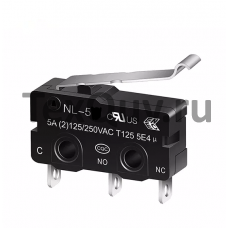 Микропереключатель с рычагом с имитацией ролика NL-5W